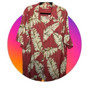 Batek Bay Salmon And Beige Floral Shirt Size XXL